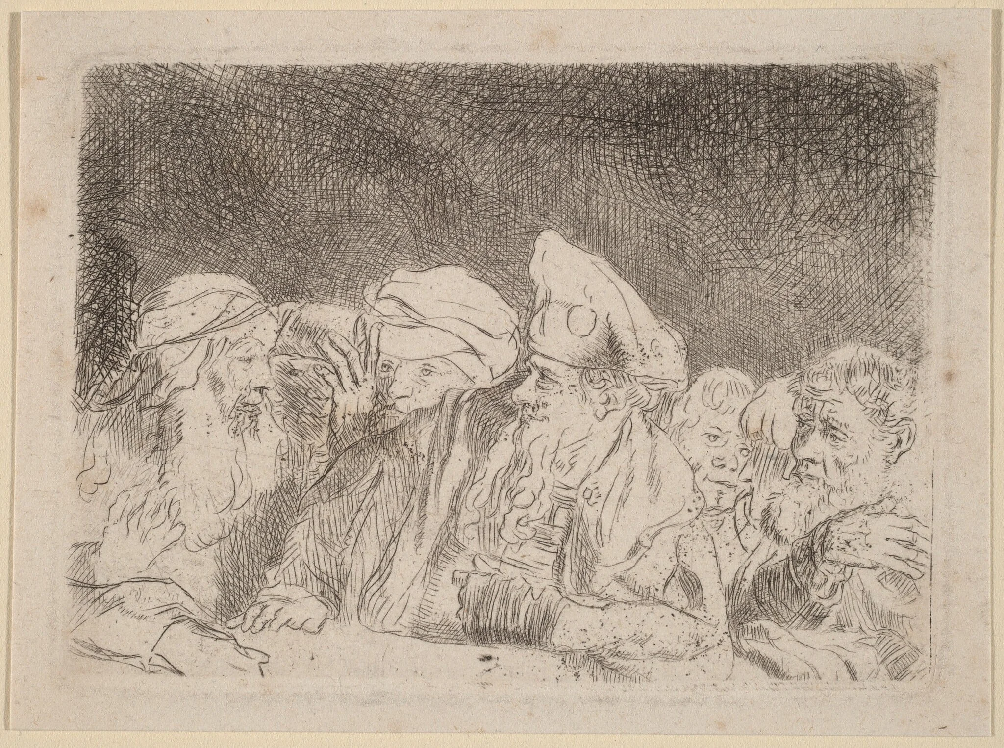 The Pharisees Debating (Fragment from the Hundred Guilder Print)