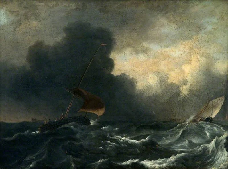 Fishing Boats off the Coast in a Gale
