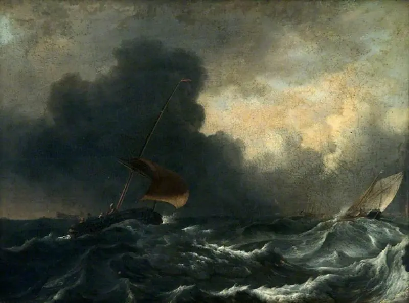 Fishing Boats off the Coast in a Gale