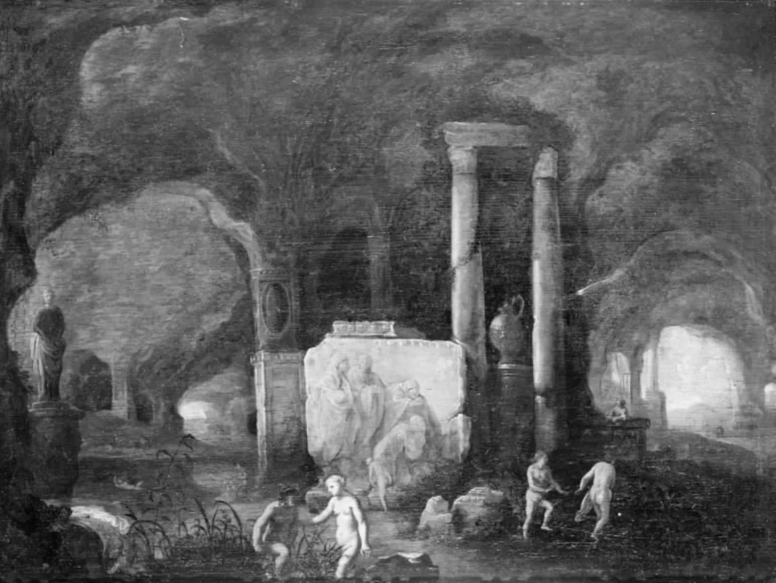 Grotto with Bathing Nymphs, by Unknown, 1645
