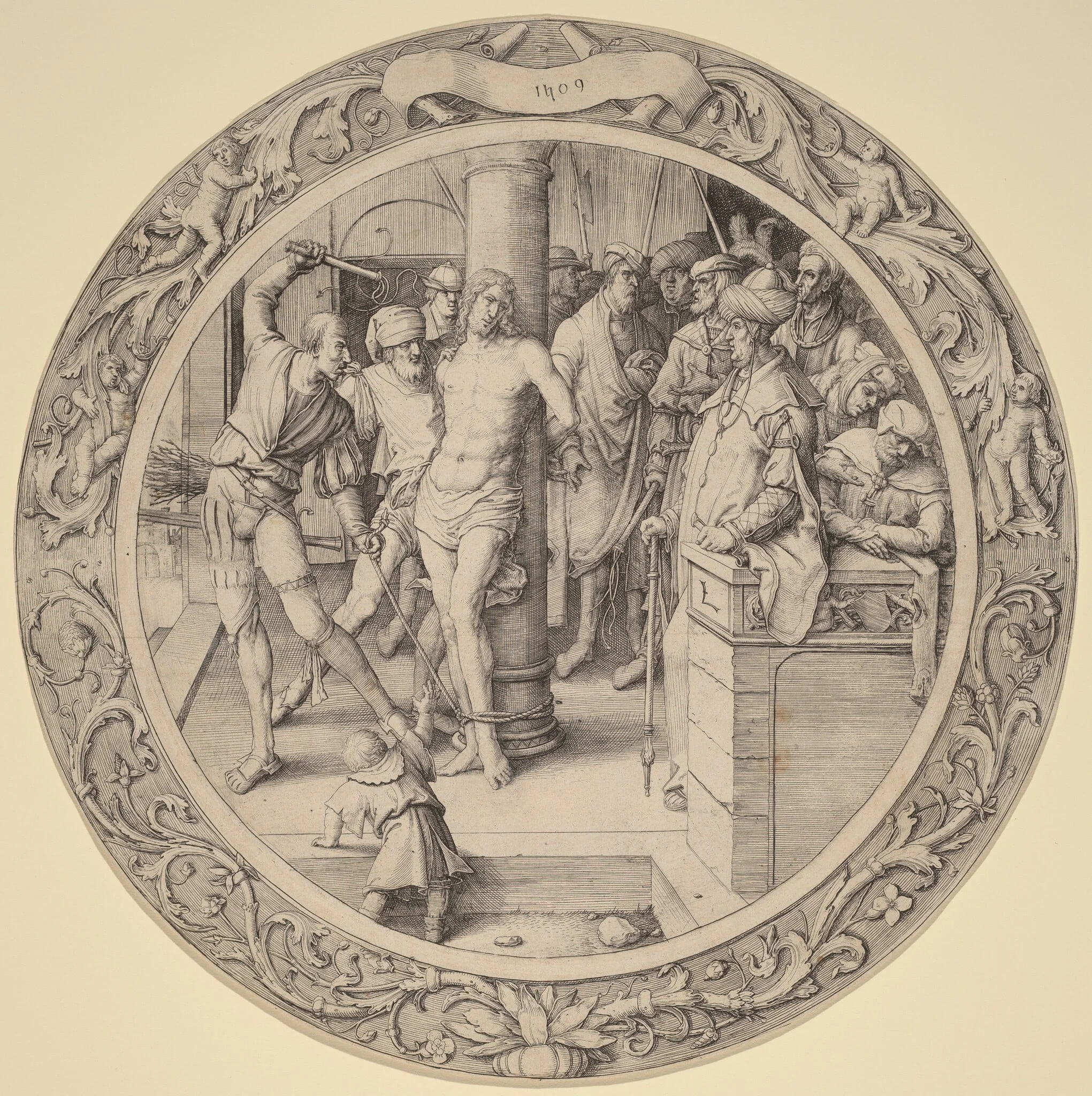 The Flagellation, by Lucas van Leyden, ink, 1509