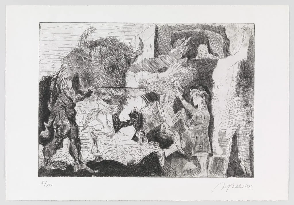 Untitled, by Alfred Hrdlicka, ink, 1973