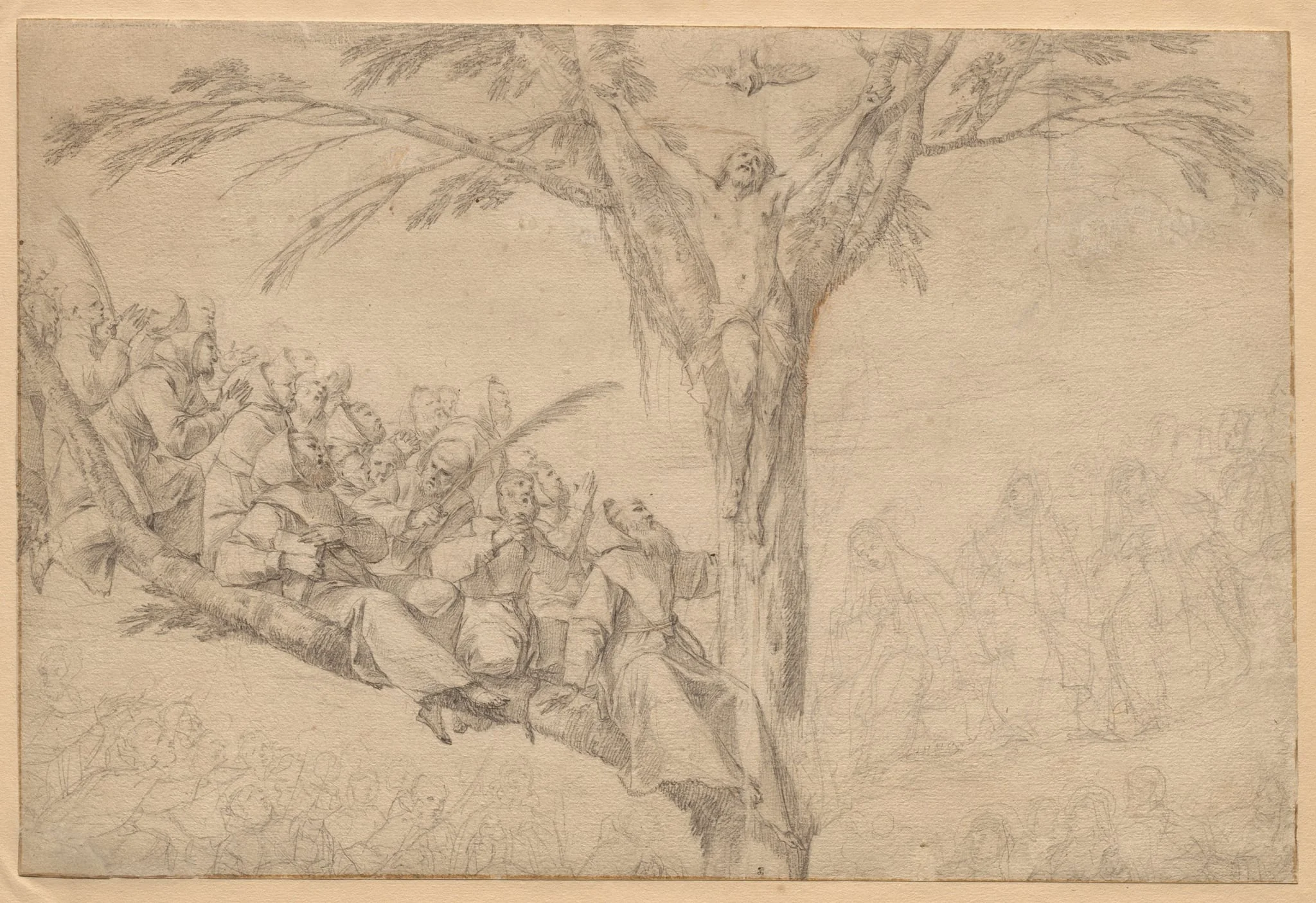 The Crucified Christ as the Tree of Life with Monks and Nuns, by Laurent de La Hyre, 1639