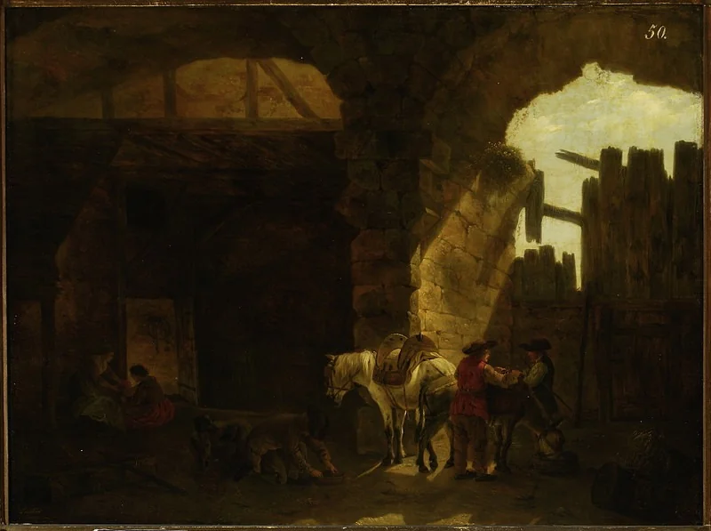 Scene in ruins (Departure to the marketplace)