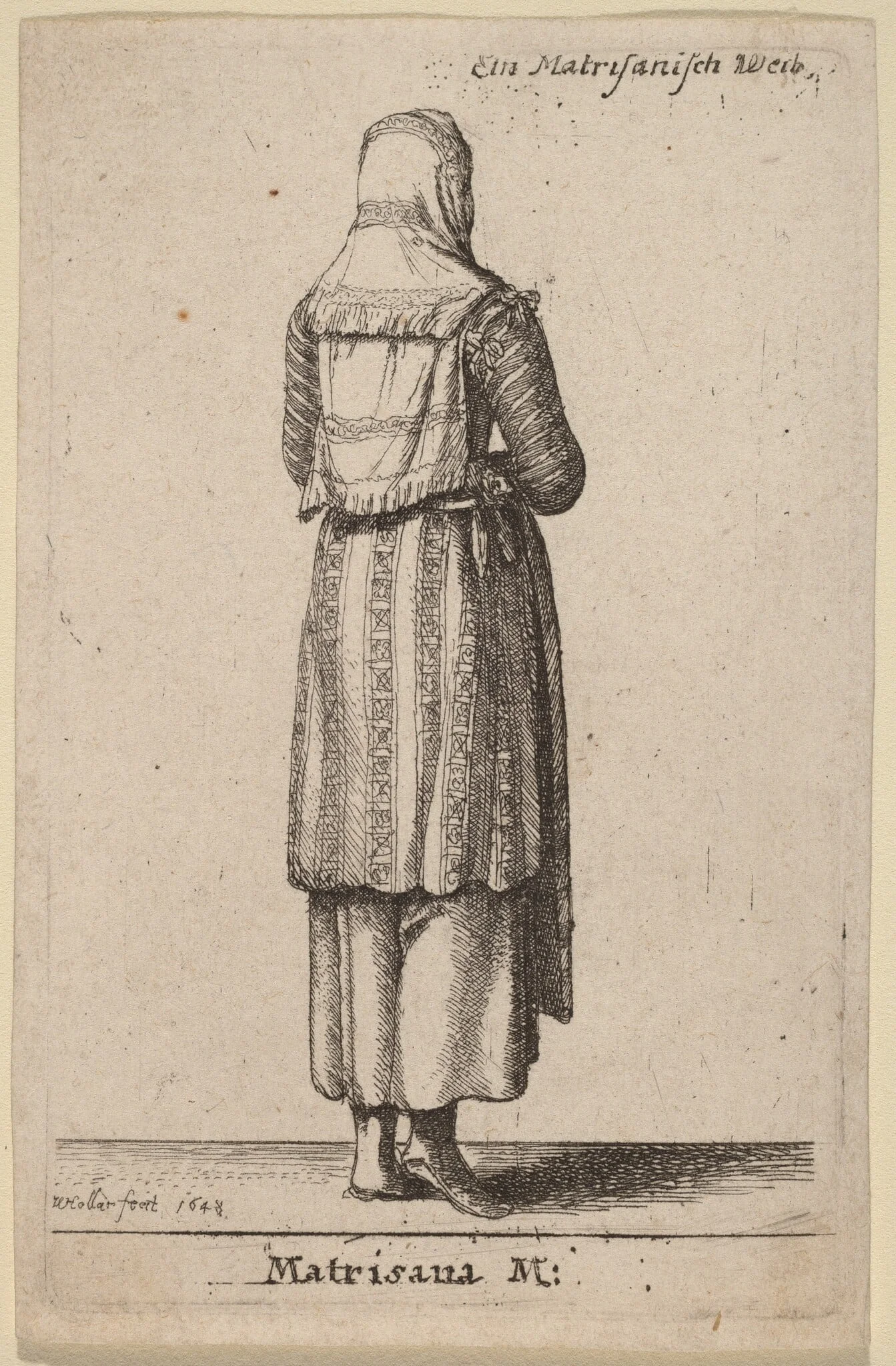 Matrisana M., by Wenceslaus Hollar, ink, 1648