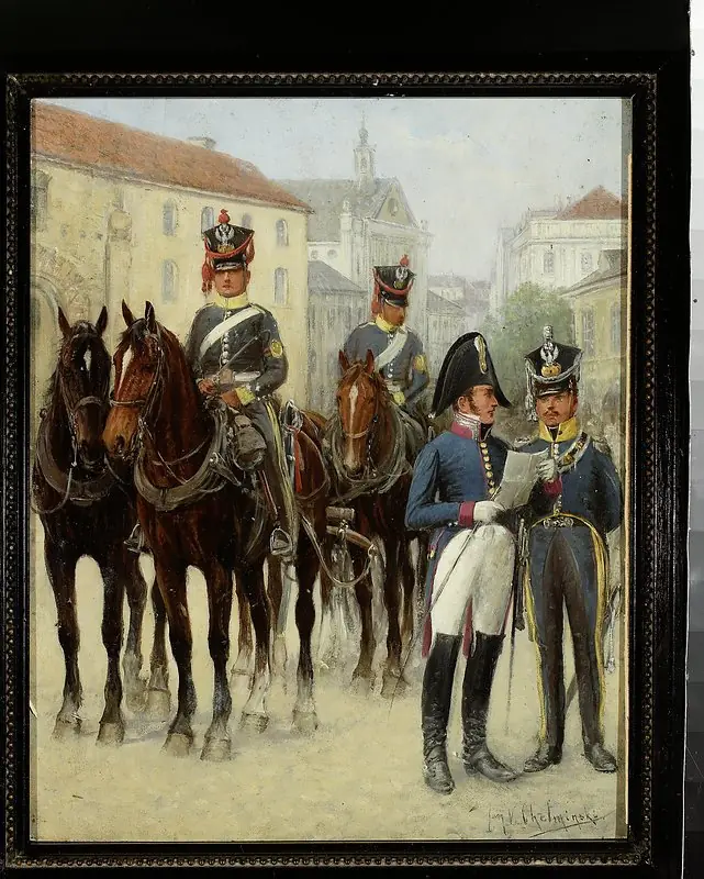 A war commissary, an officer and a transportation soldier