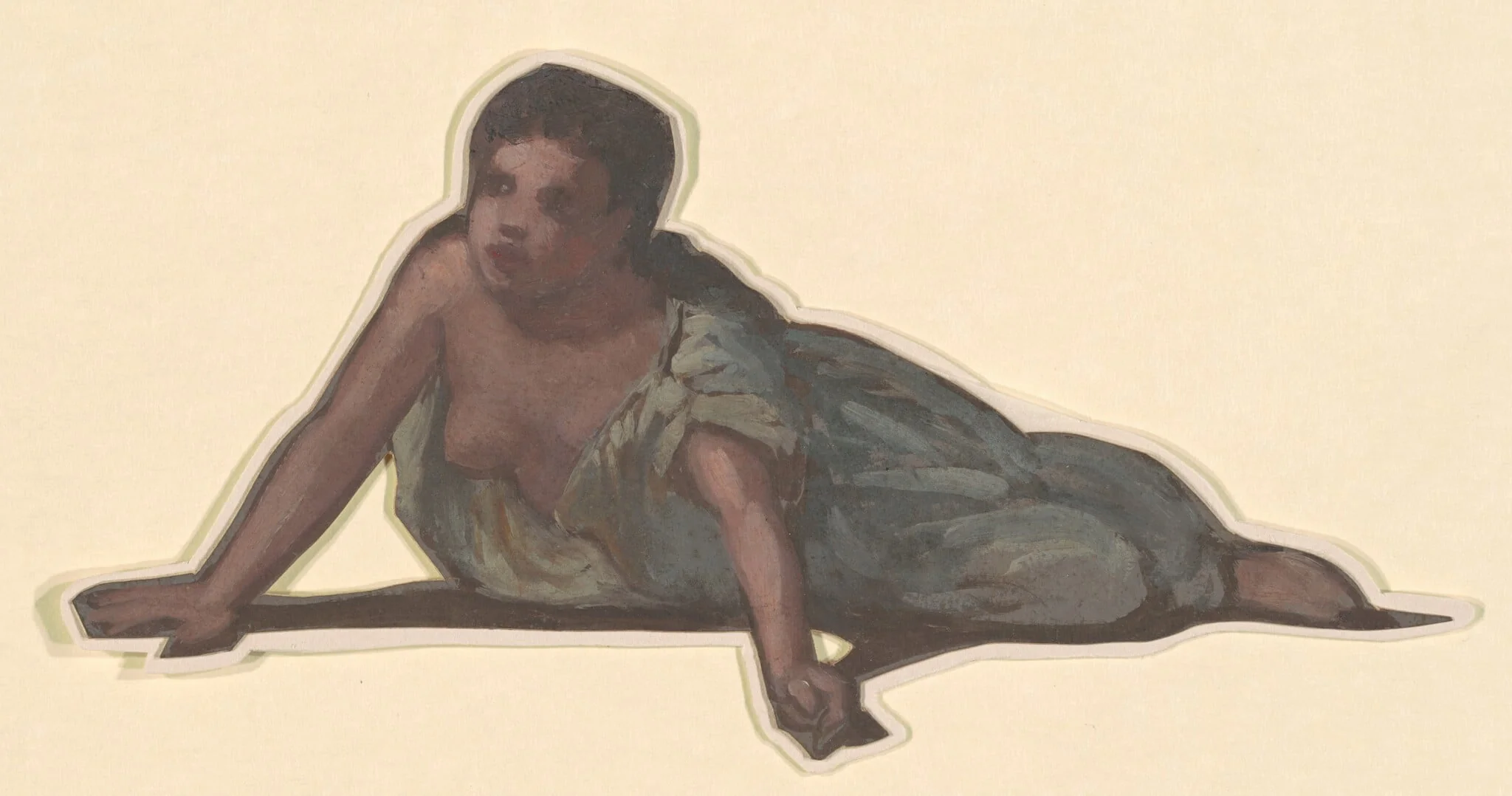 Study for "Greek Girls Bathing", by Elihu Vedder, oil, 1872