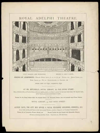 Seating plan for the Royal Adelphi Theatre ca.1880