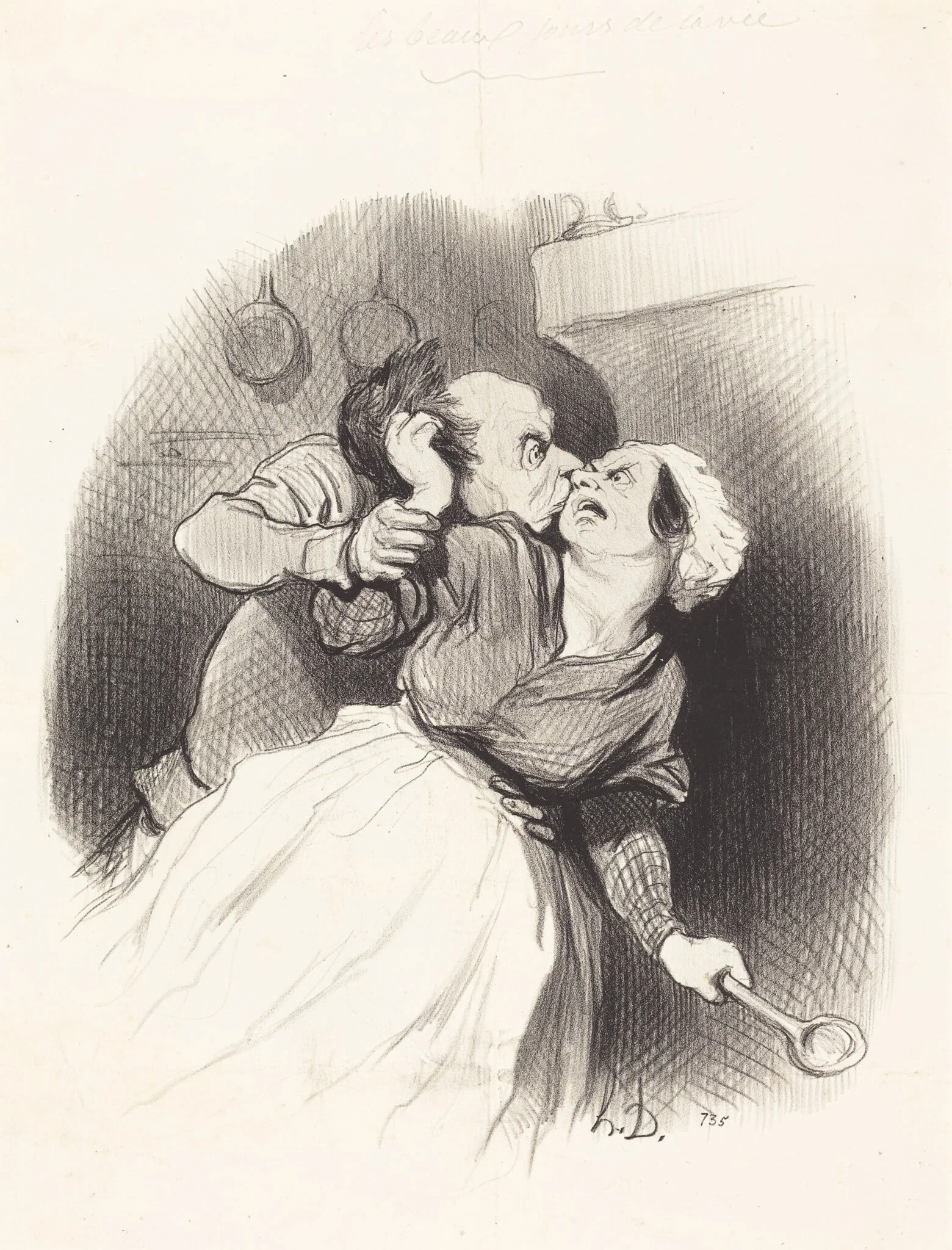 Un Retour de jeunesse, by Honoré Daumier, ink, 1845