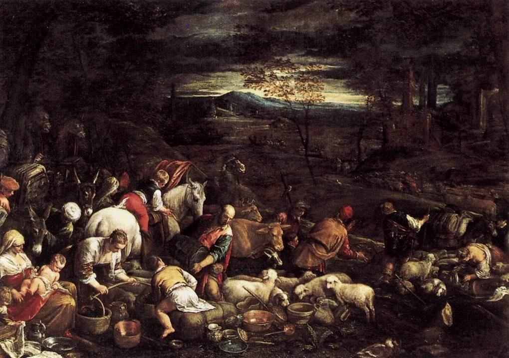 Return of Jacob with His Family, by Jacopo Bassano, oil, 1590