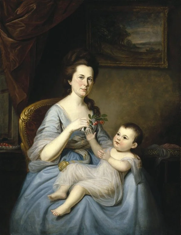 Mrs. David Forman and Child, by Charles Willson Peale, oil, 1793