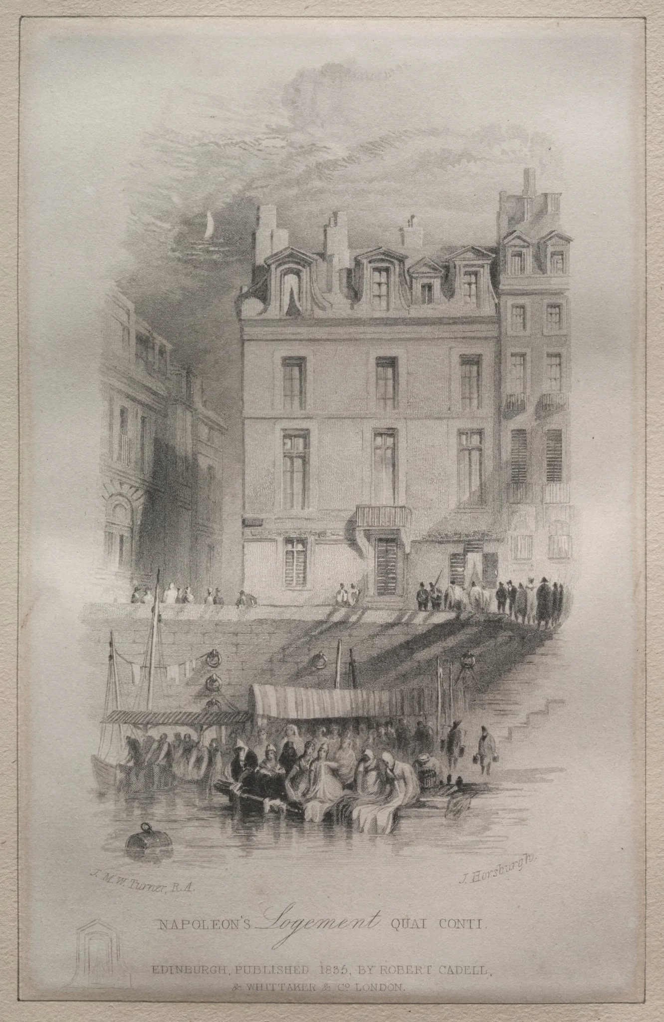 Napoleon's Logement, Quai Conti, by John Horsburgh, 1835