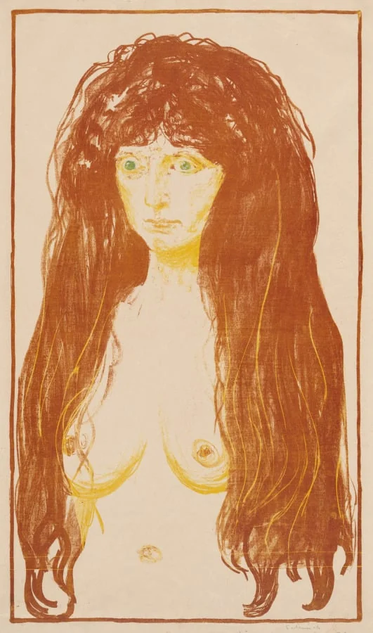 Woman with Red Hair and Green Eyes (The Sin), by Edvard Munch, 1901