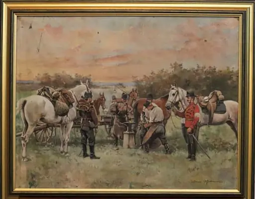 Potcovitul cailor într-o unitate de cavalerie (roșiori)