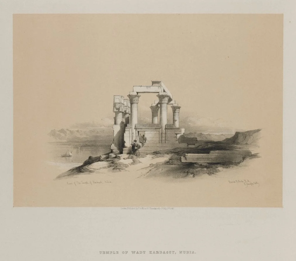 Egypt and Nubia, Volume II: Ruins of the Temple of Kardeseh, Nubia, by Louis Haghe, 1848