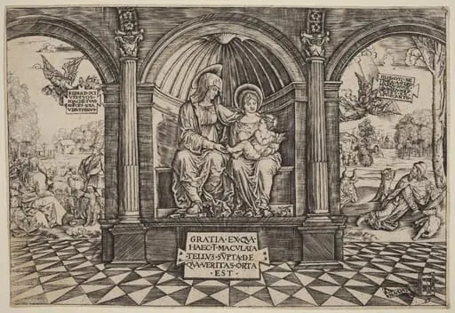 Virgin and Child Enthroned with Saint Anne