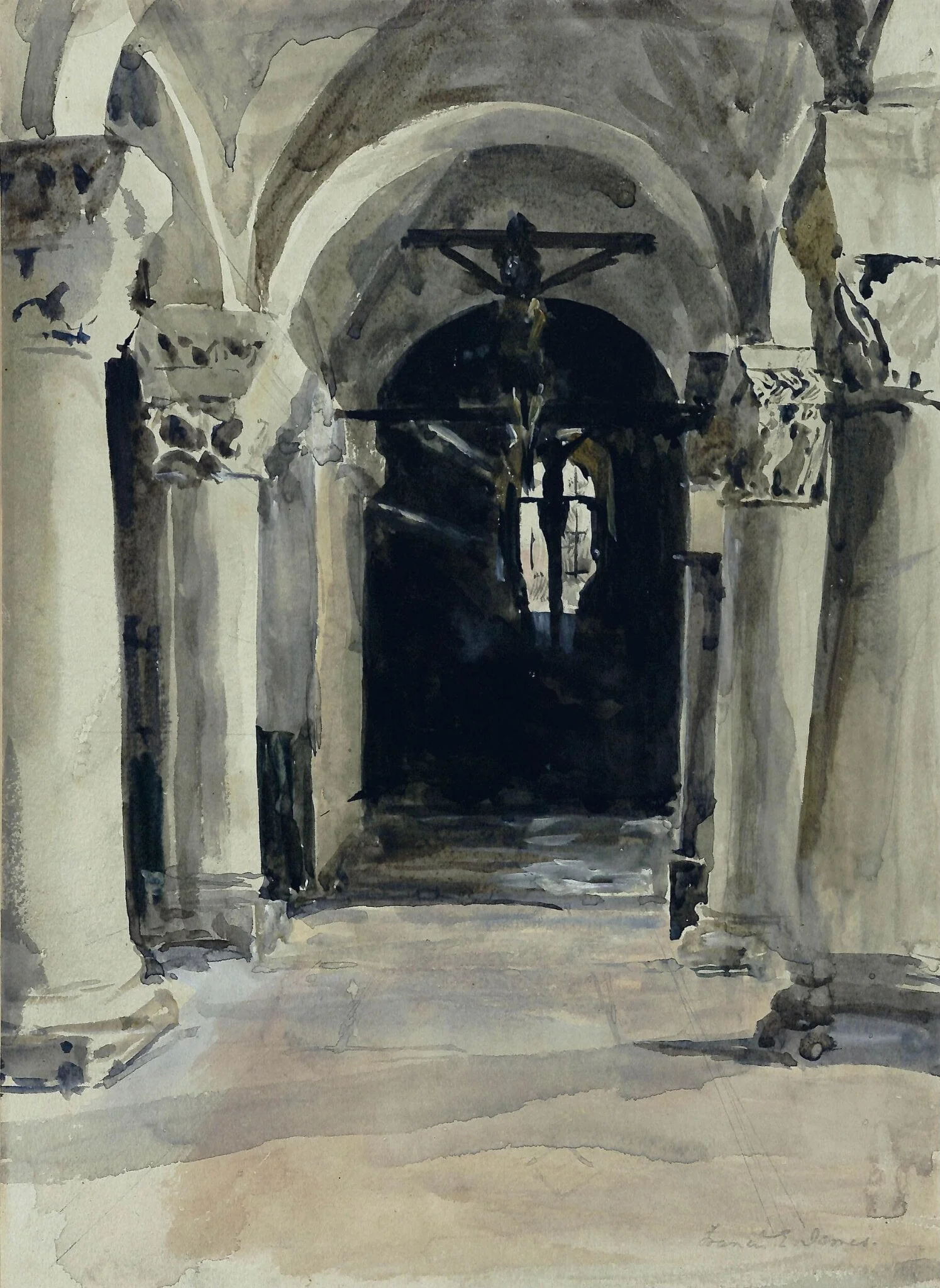The Kaiserkapelle, Nuremburg, by Francis Edward James, watercolor, 1850