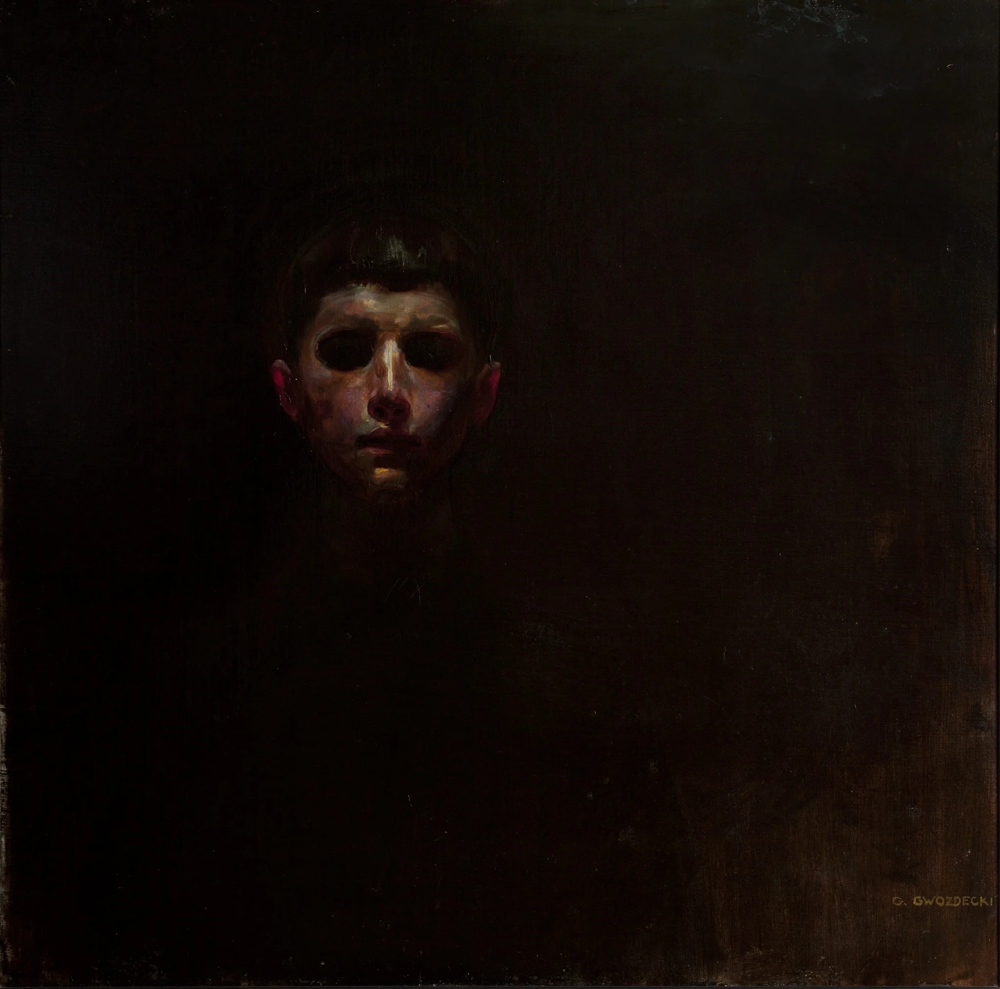 Self-Portrait – Boy's Head, by Gustaw Gwozdecki, oil, 1917