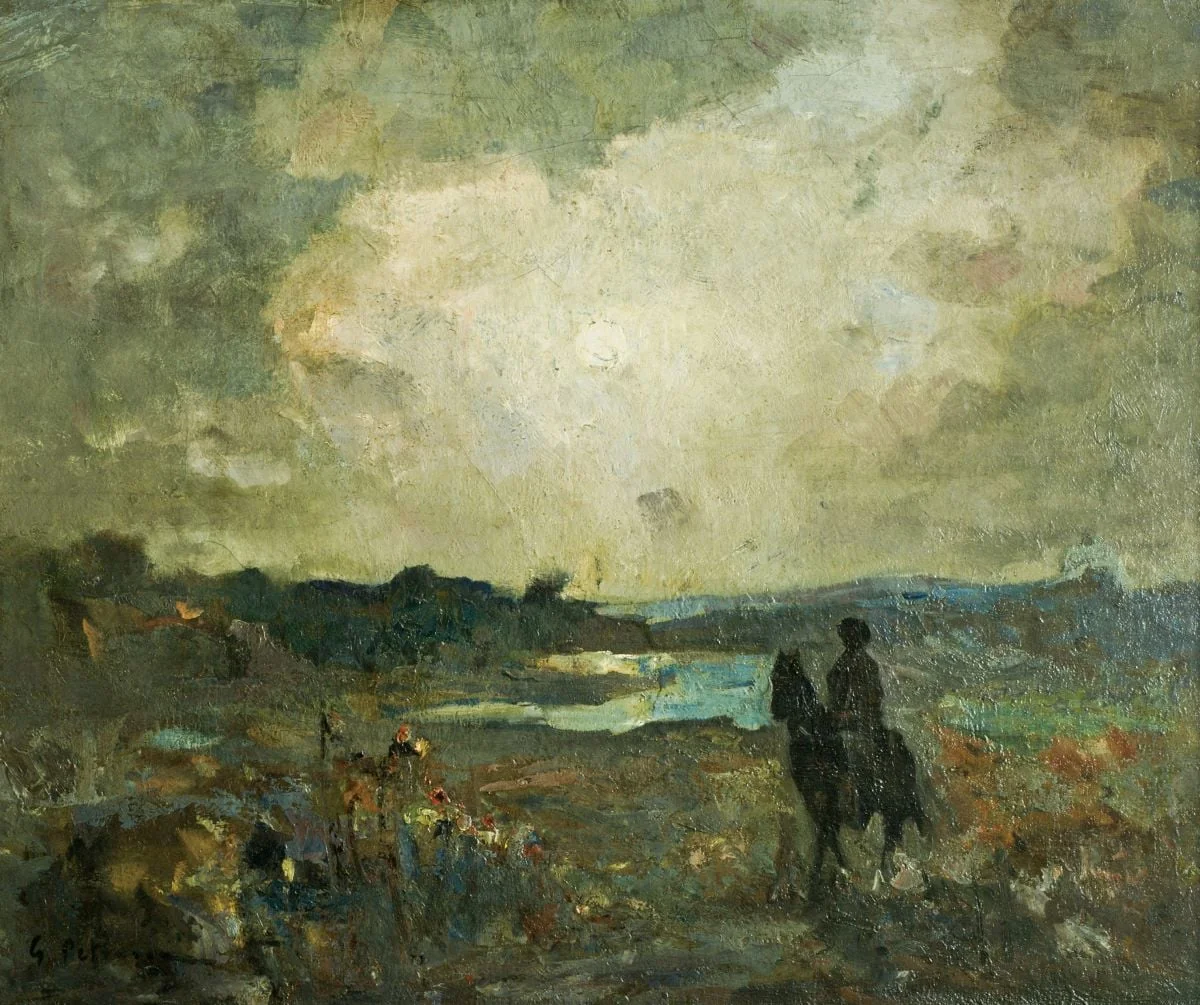 Peisaj cu călăreți, by Gheorghe Petrașcu, 1920
