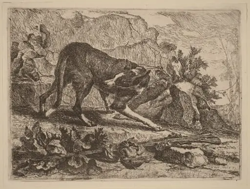 Landscape with Greyhound and Rifle