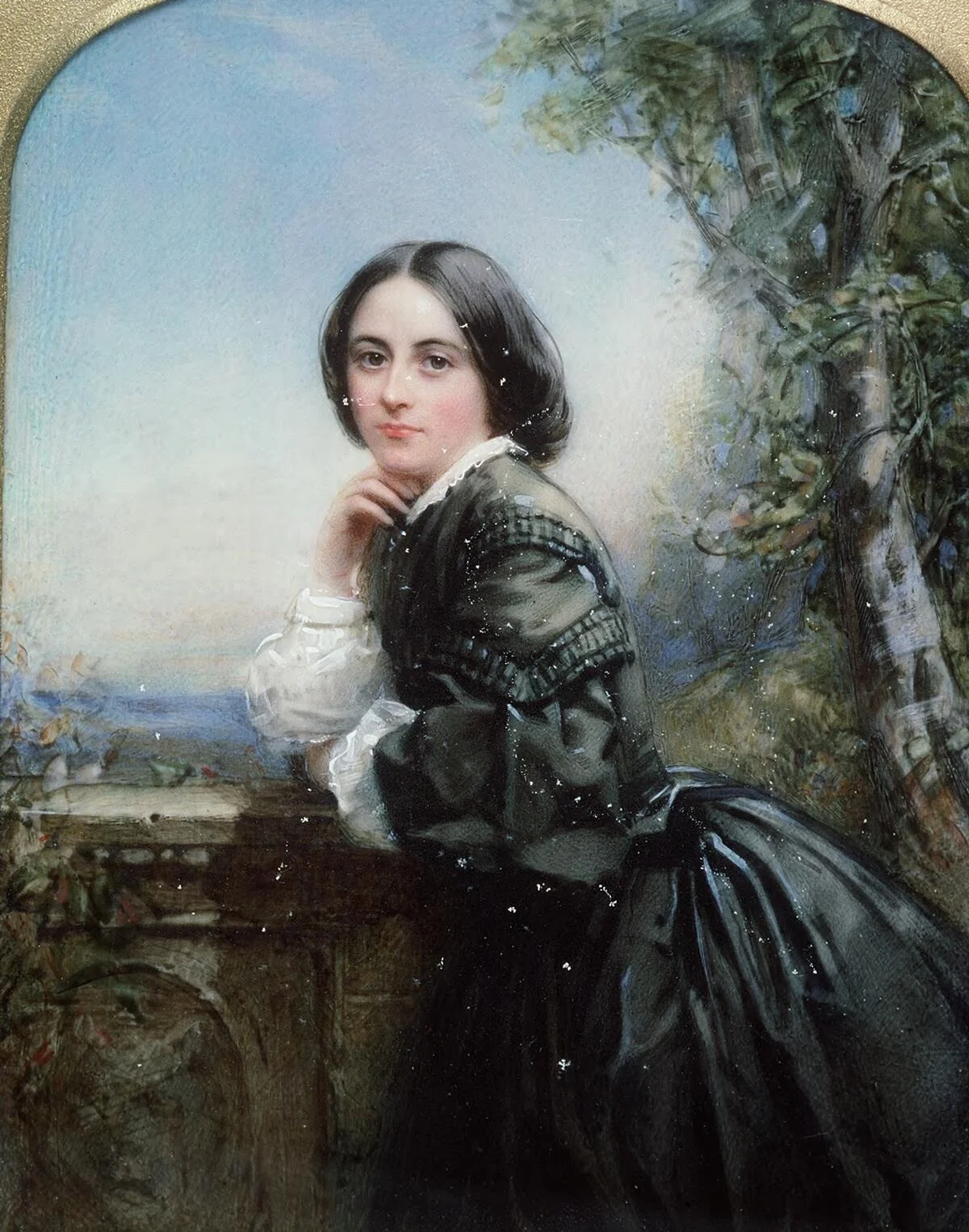 Portrait of lady in dark dress