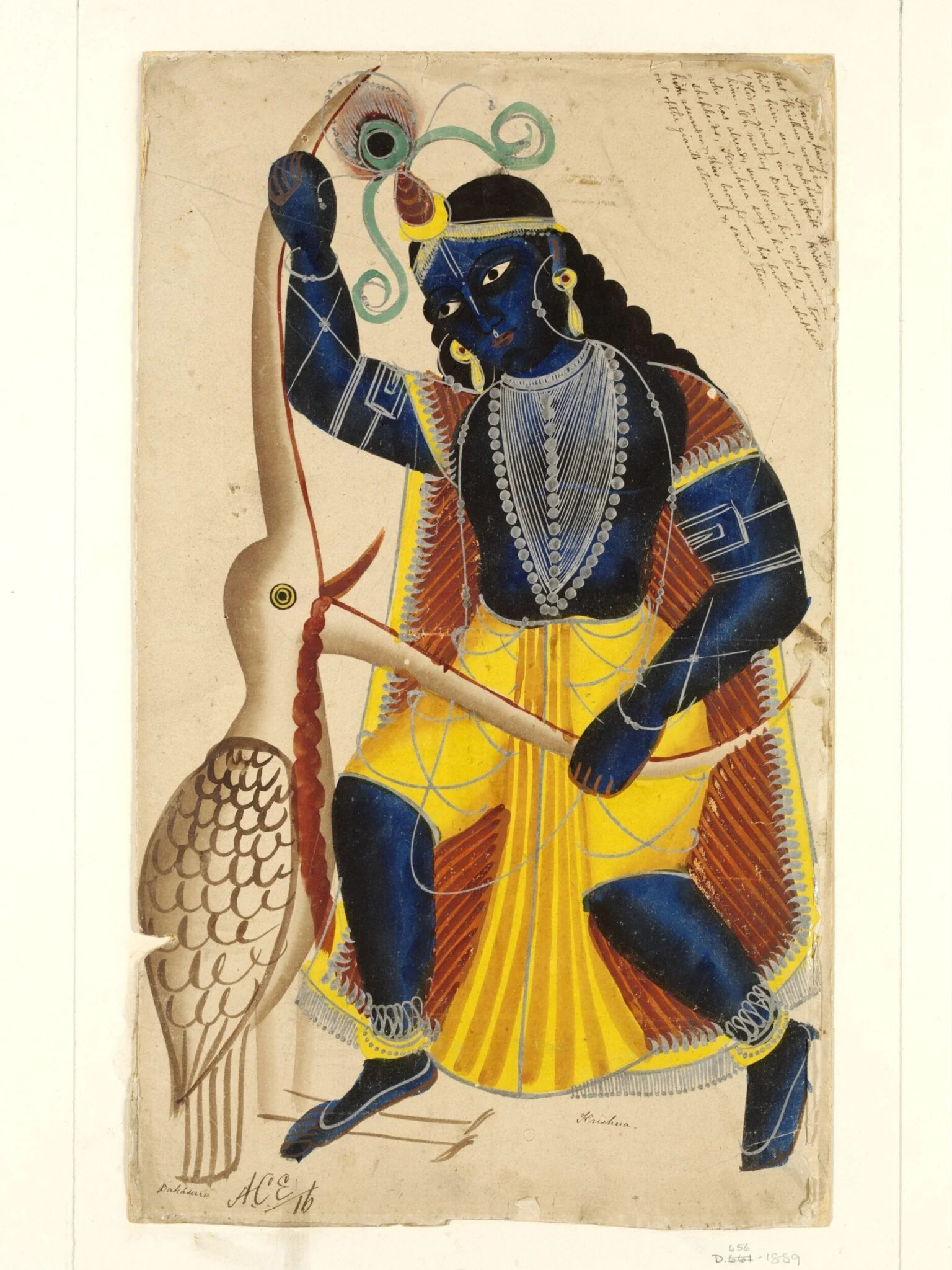 Krishna and Bakasura, by Unknown, paint, 1850