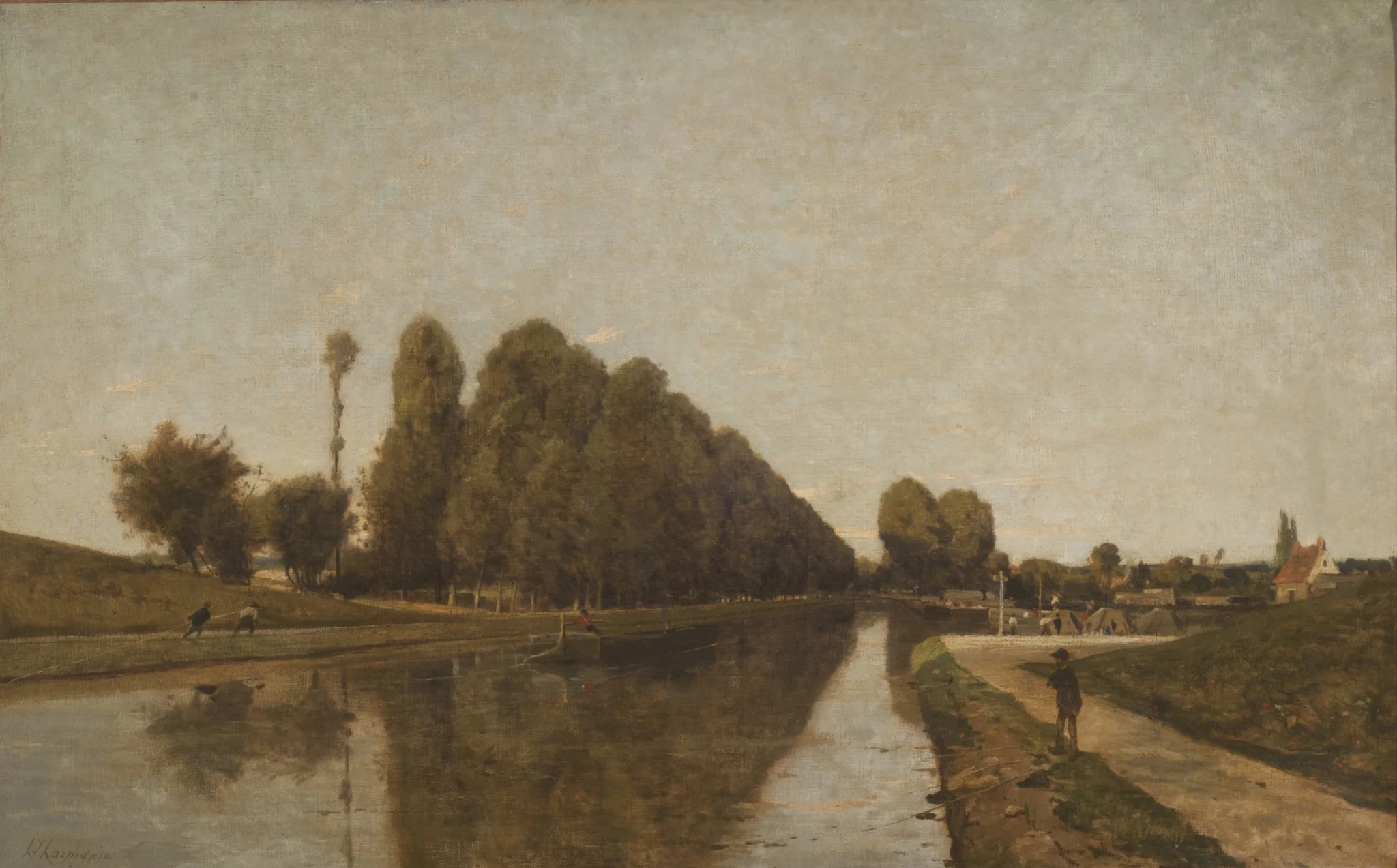 El Canal de Briare (Loire), by Henri Harpignies, oil, 1869