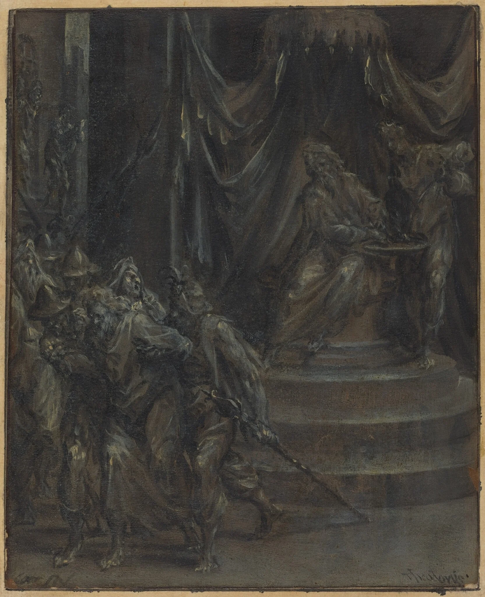 Pilate Washing His Hands as Christ Is Led Away, by Dirck Barendsz., oil, 1574