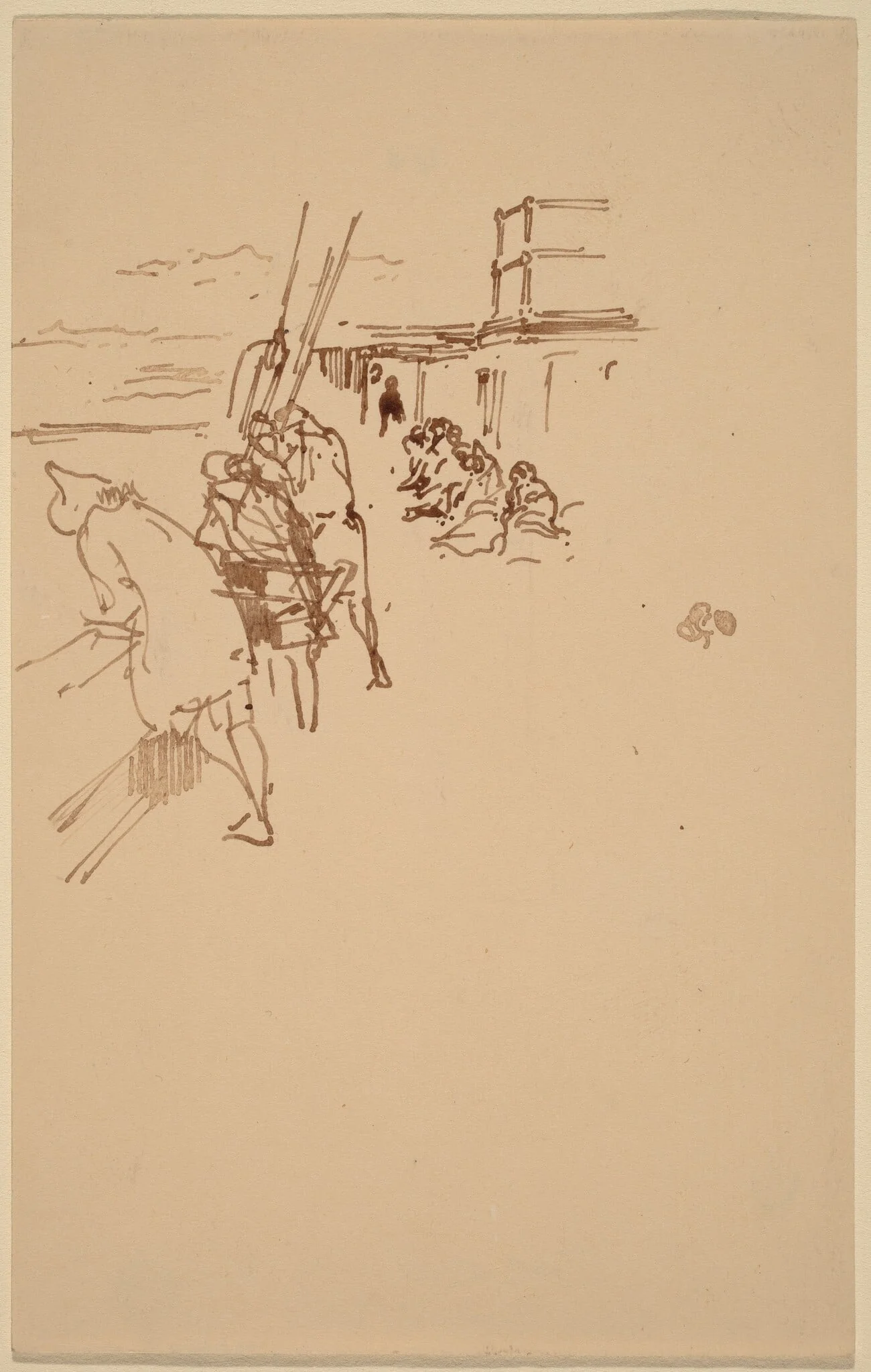 At Sea, by James McNeill Whistler, ink, 1901
