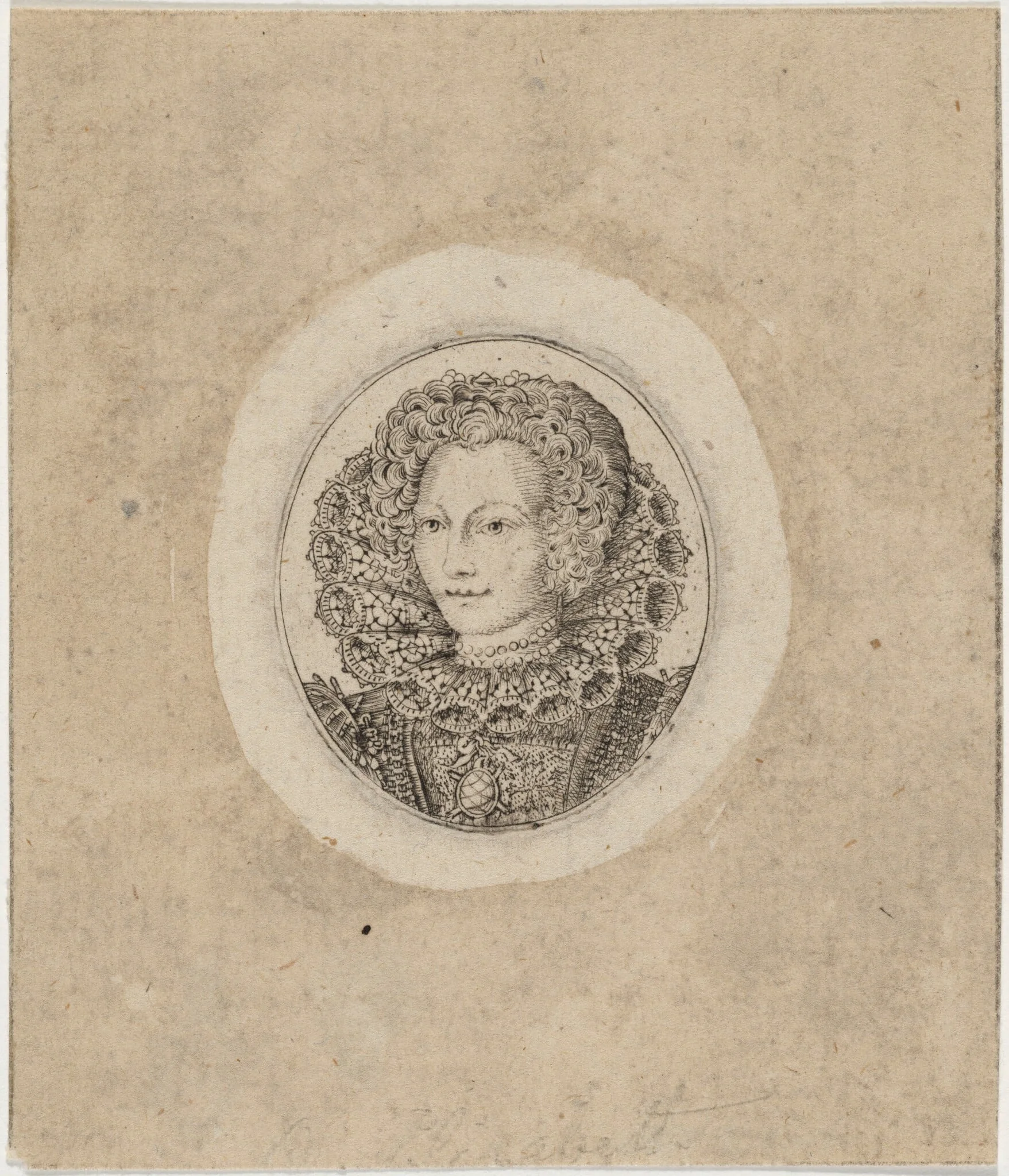 Princess Elizabeth, Queen of Bohemia (?), by Dutch 17th Century, ink, 1650