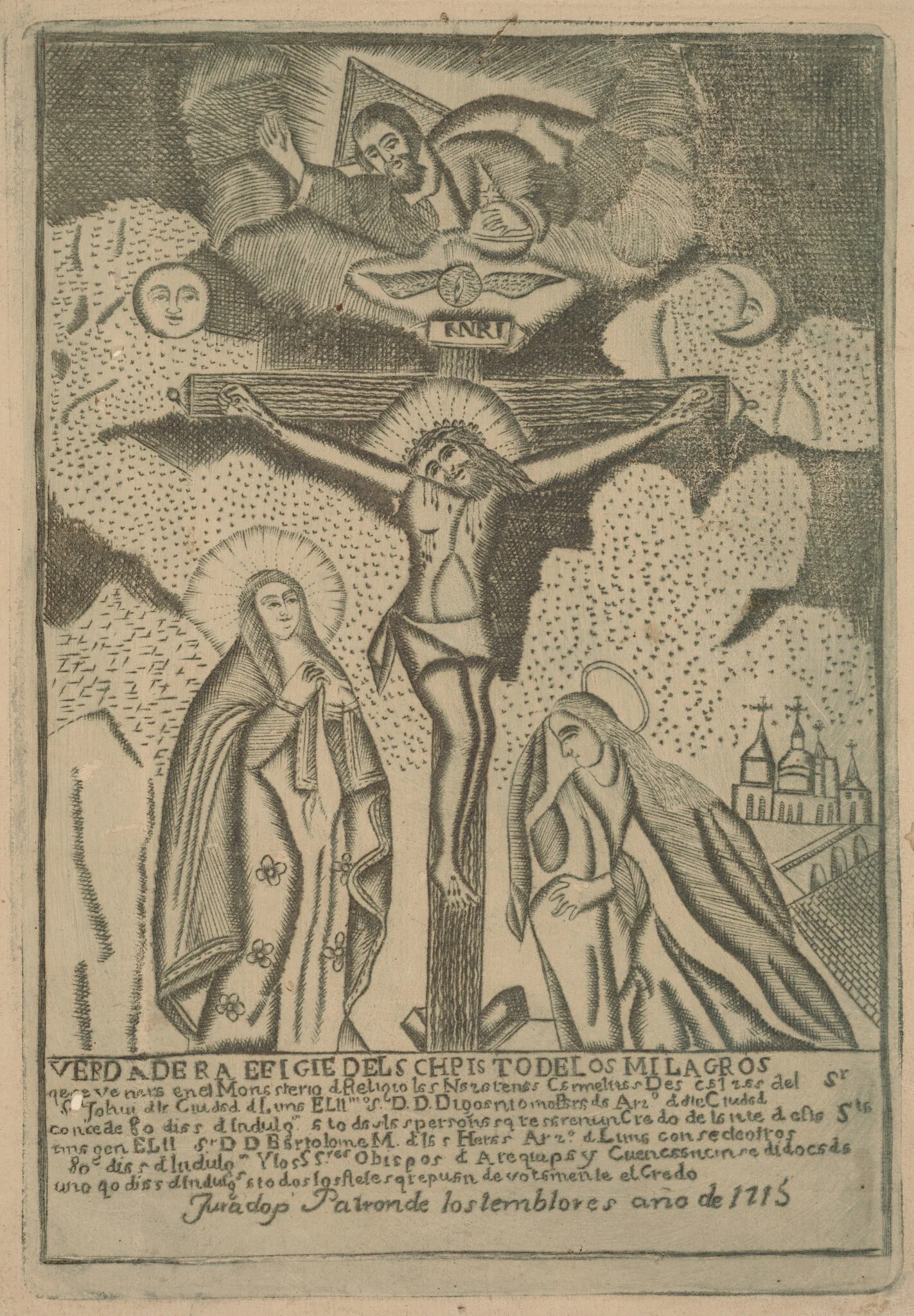 Señor de los Milagros (Lord of Miracles), by Peruvian 19th Century, ink, 1801