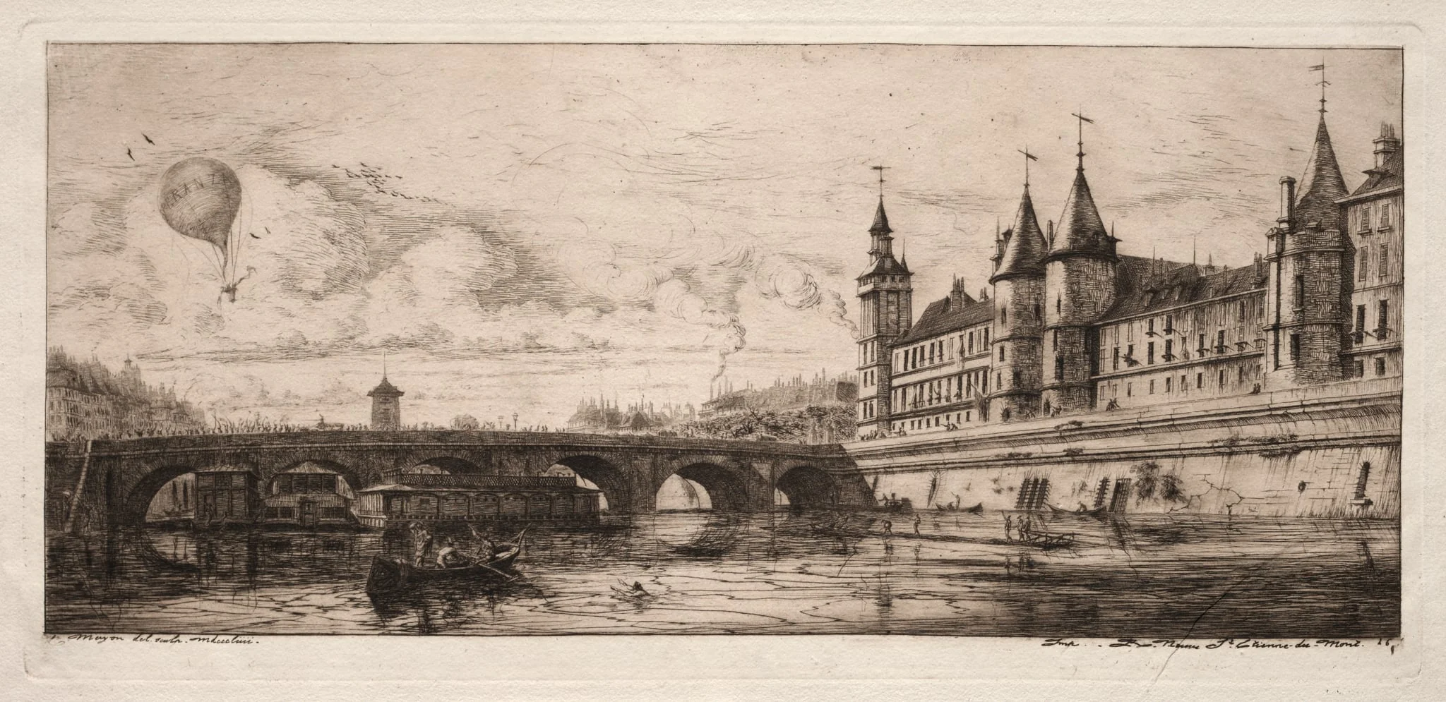 Etchings of Paris:  The Exchange Bridge