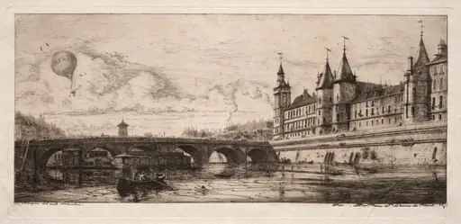 Etchings of Paris:  The Exchange Bridge