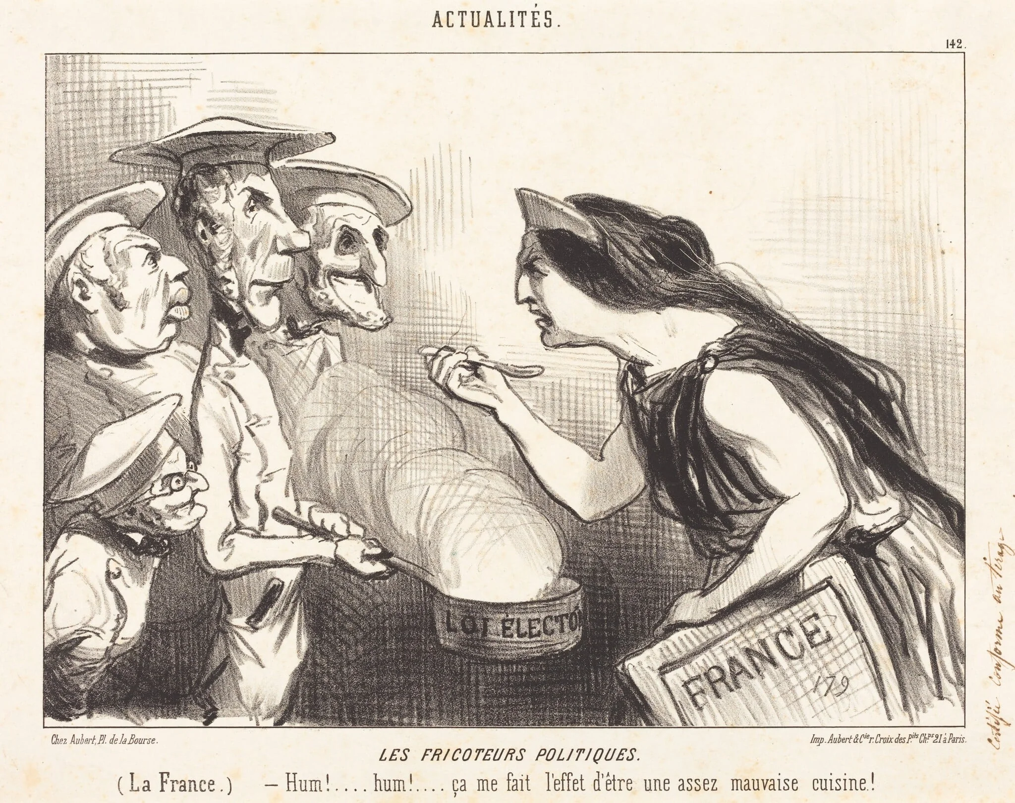 Les Fricoteurs politiques, by Honoré Daumier, ink, 1850