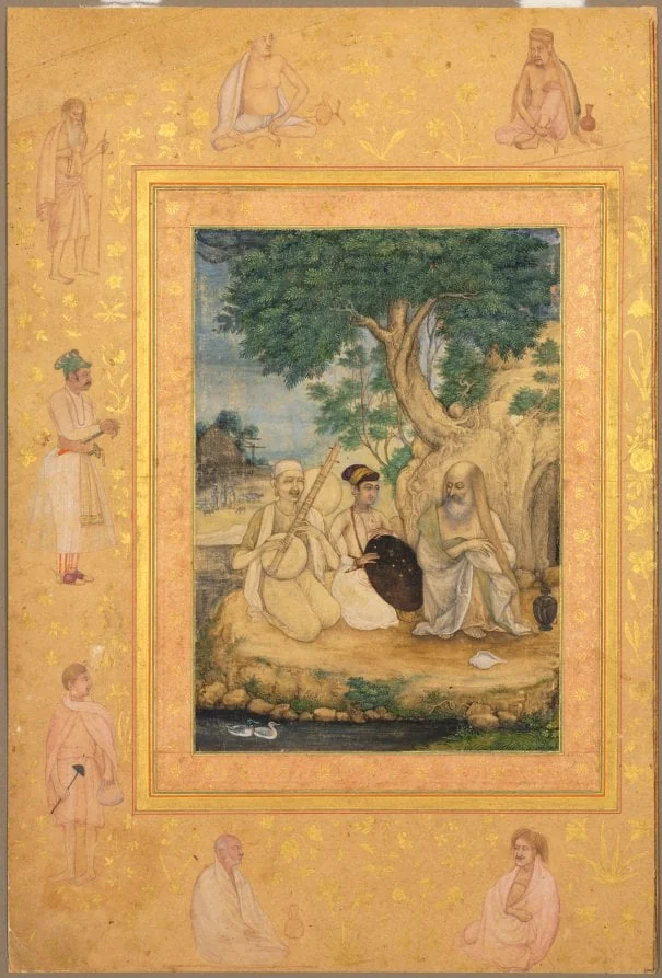 Prince and ascetics, from the Late Shah Jahan Album, by Govardhan, unspecified, 1630