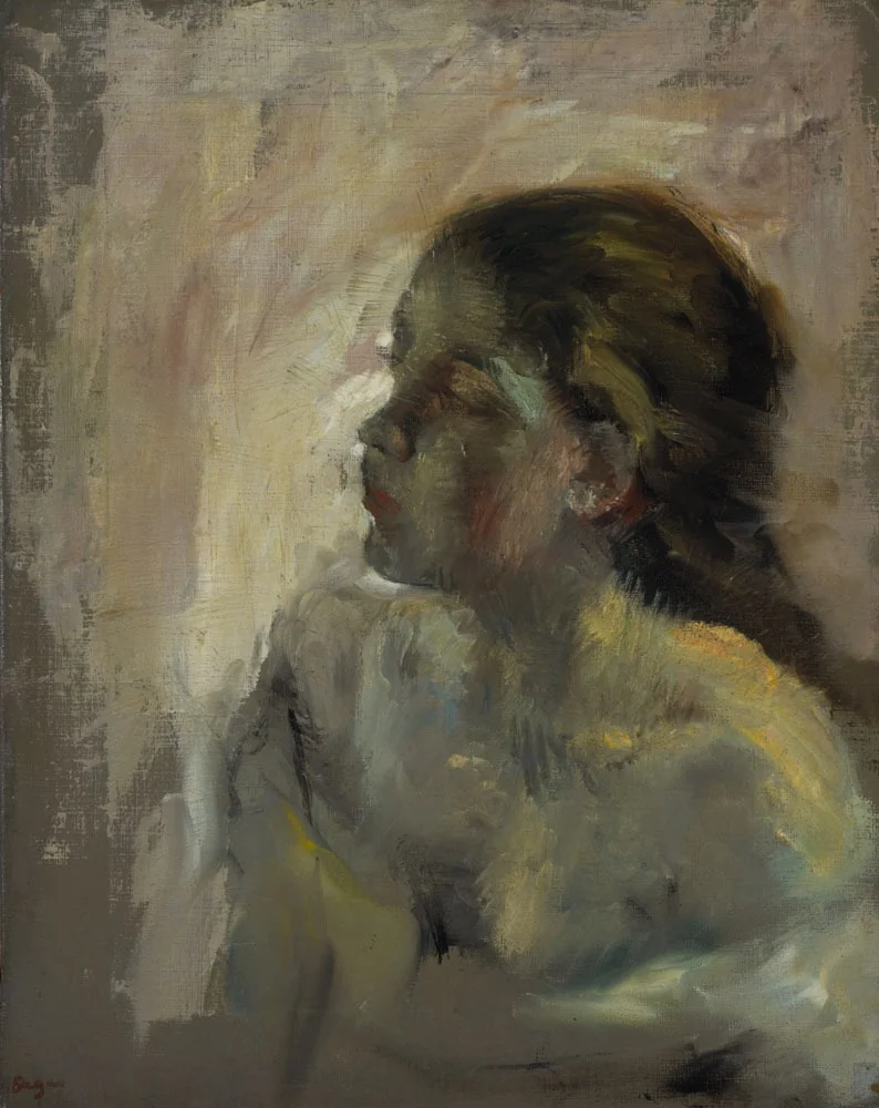 A Study of a Girl's Head, by Edgar Degas, oil, 1884