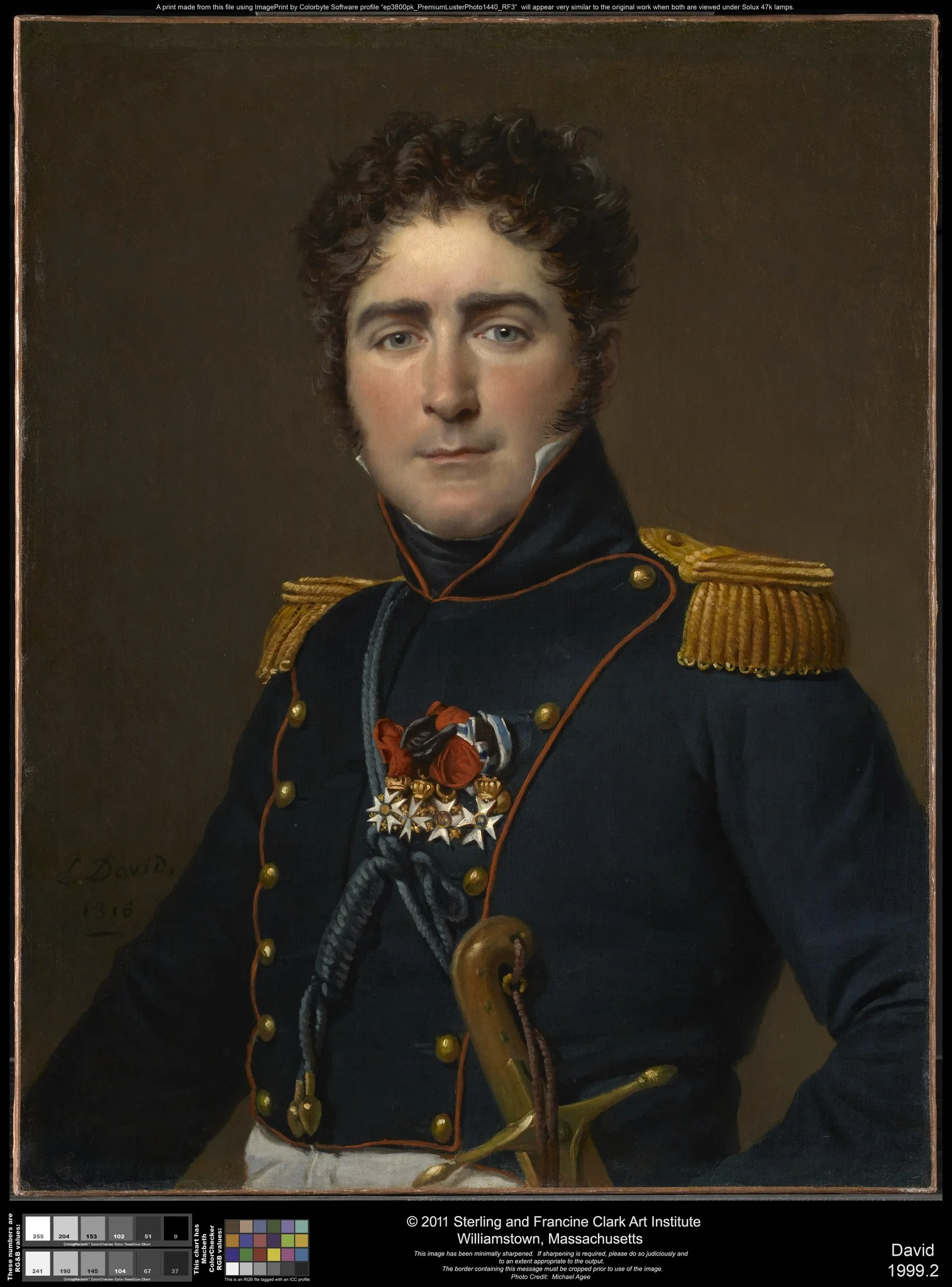 Comte Henri-Amédée-Mercure de Turenne-d'Aynac, by Jacques-Louis David, oil, 1816