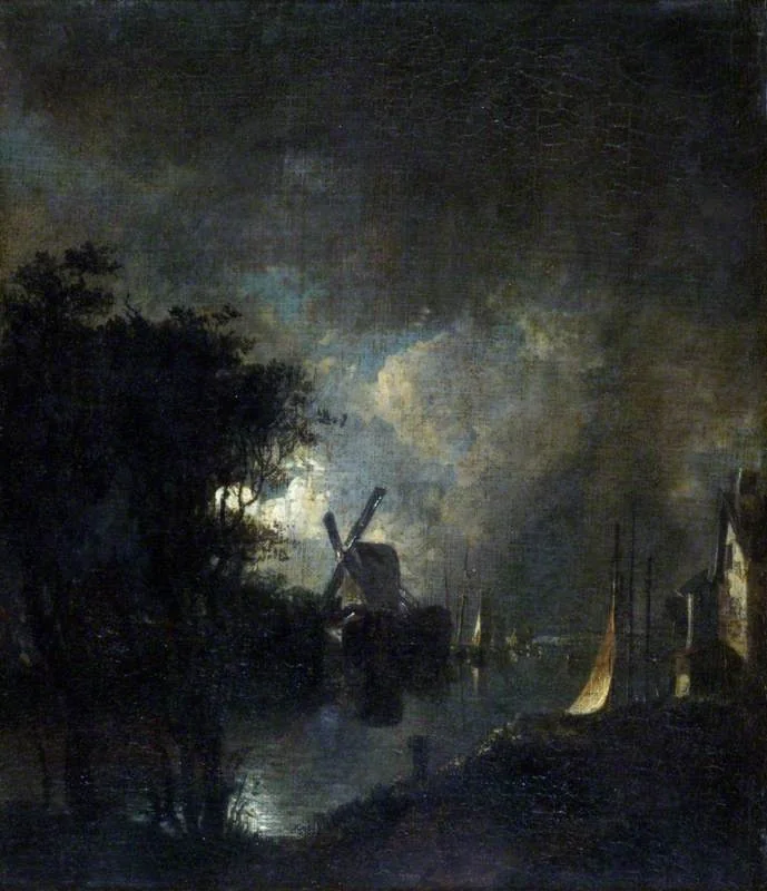 Moonlight near Yarmouth, by John Crome, oil, 1805