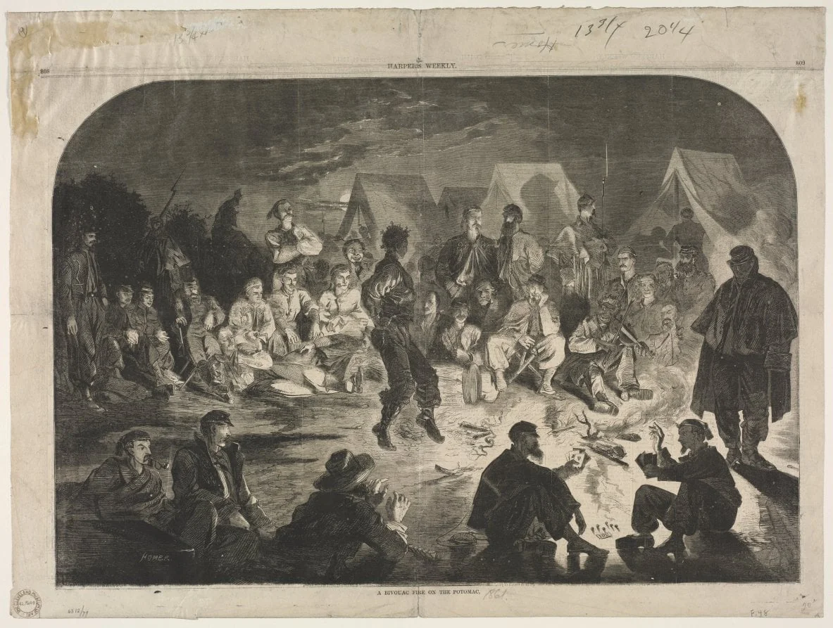 A Bivouac Fine on the Potomac, by Winslow Homer, 1861