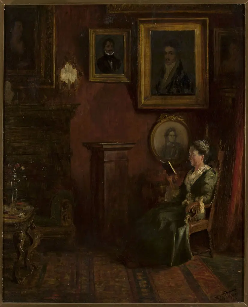 Portrait of a woman in an armchair