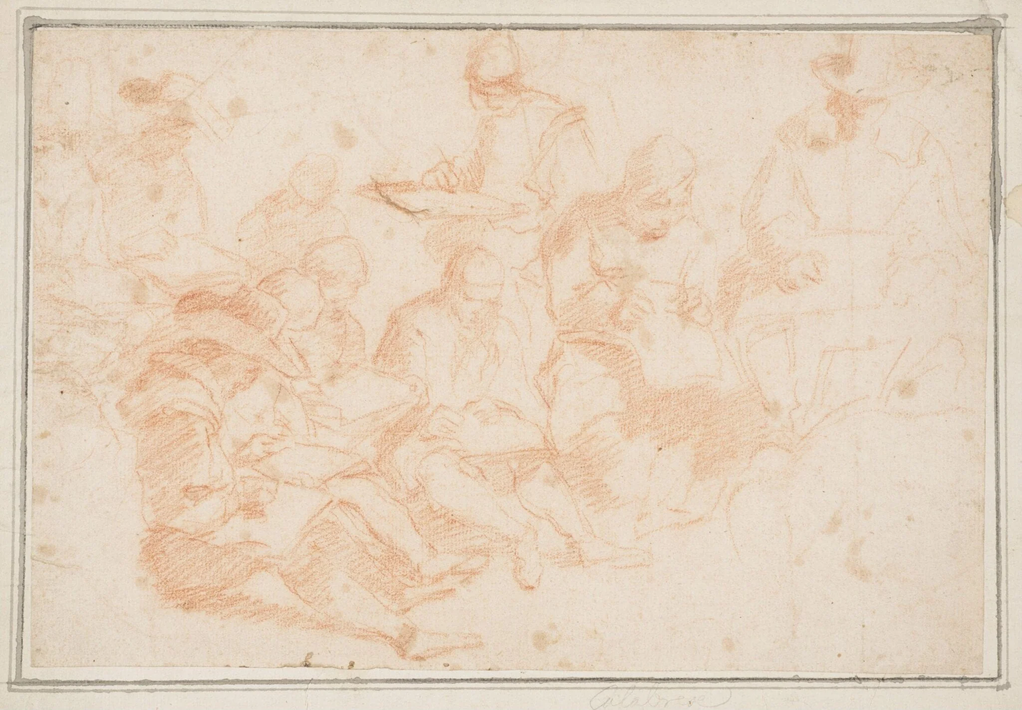 A group of artists drawing, by Mattia Preti, 1650