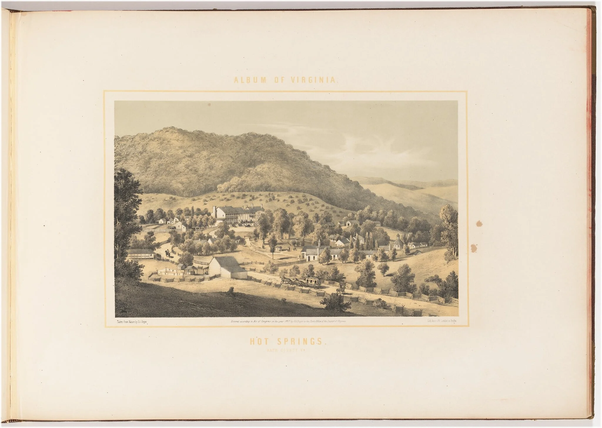 Hot Springs, by Edward Beyer, ink, 1857