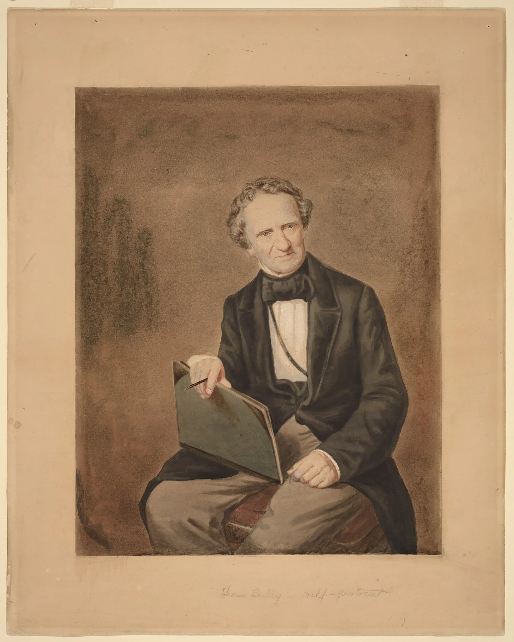 Self-Portrait, by Thomas Sully, gouache, 1828