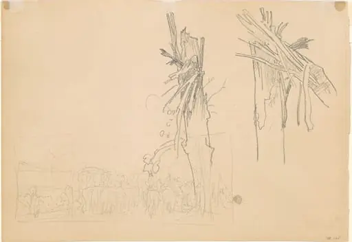 Two Shattered Trees; and Study for "The Road" [verso]