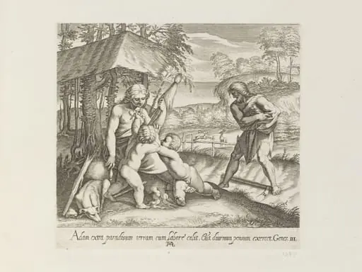 Adam cultivating the Earth