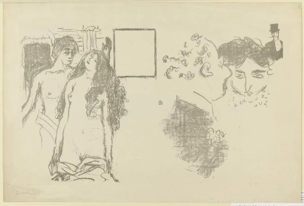 Untitled, by Pierre Bonnard, ink, 1896