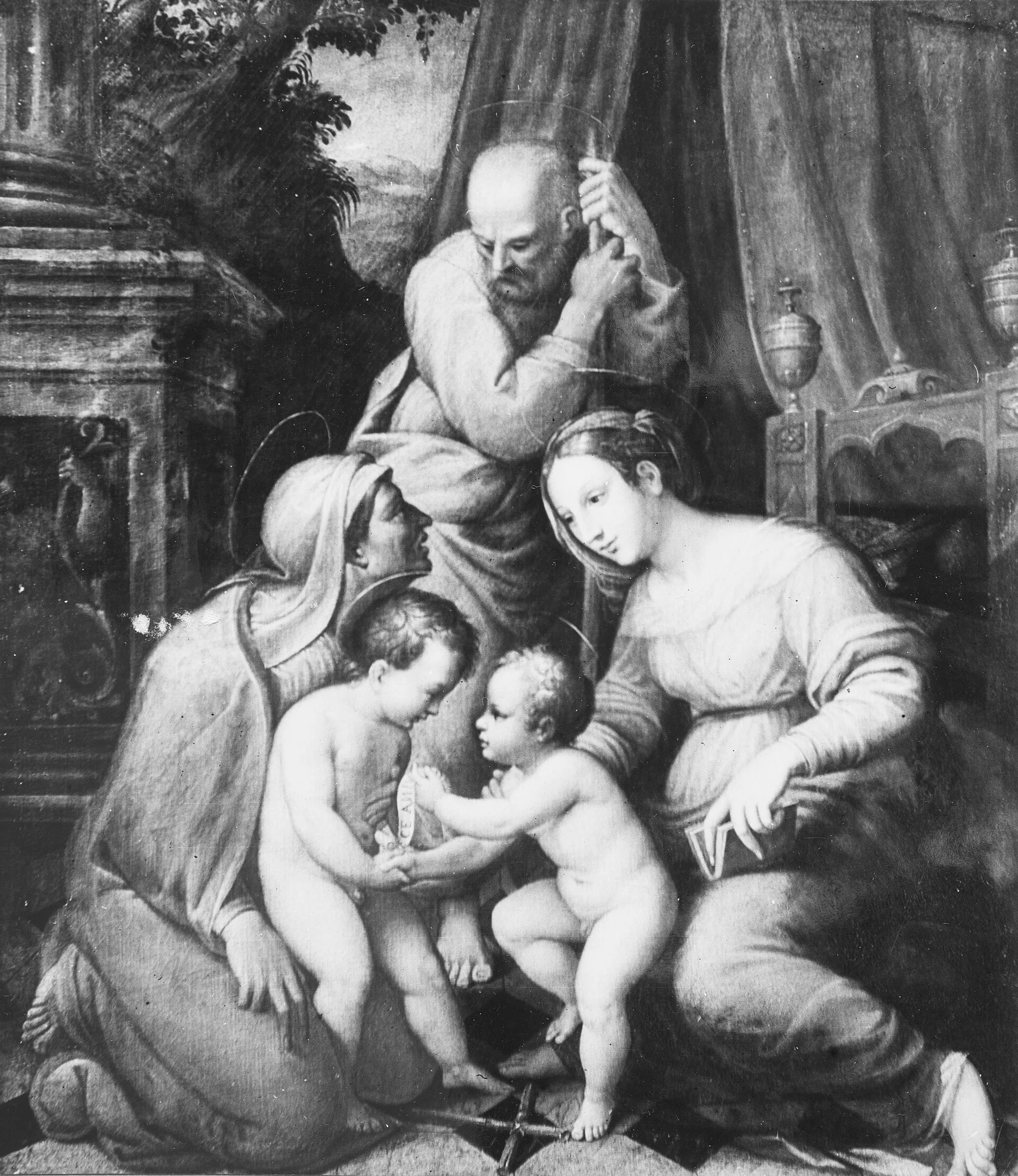 The Holy Family with St Elizabeth and the Infant St John, by Unknown, oil