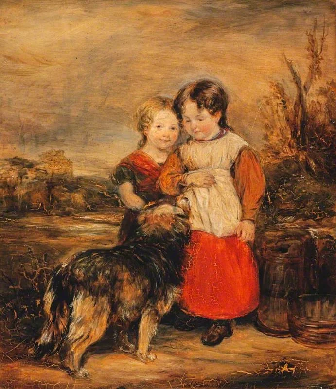 Cottage Children, by Andrew Somerville, oil, 1830