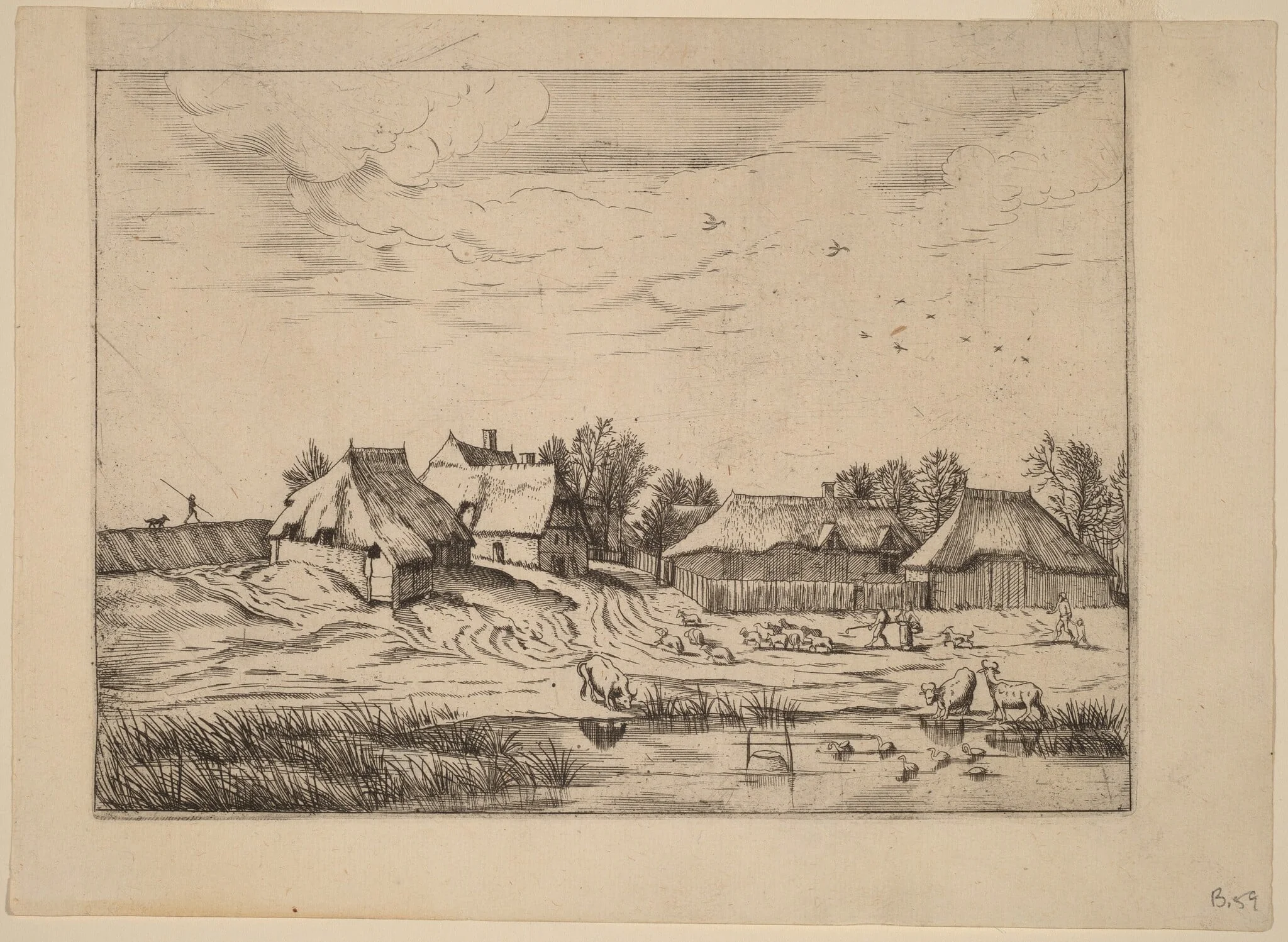 Farms, by Lucas van Doetechum, ink, 1560