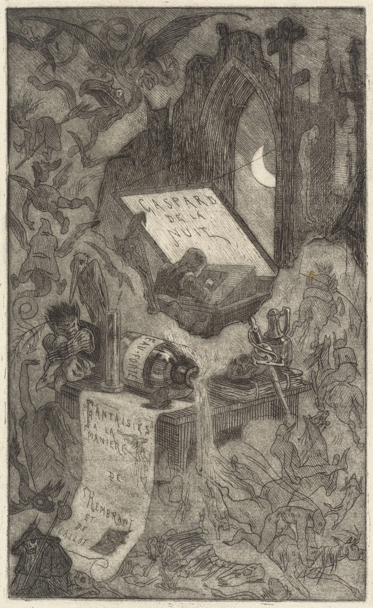 Gaspard de la Nuit, by Félicien Rops, ink, 1868